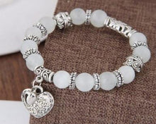 Load image into Gallery viewer, Cat Eye Bead Heart Bracelet