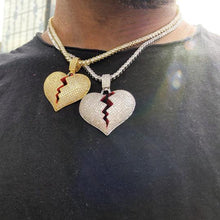 Load image into Gallery viewer, 18K Broken Heart Pendant