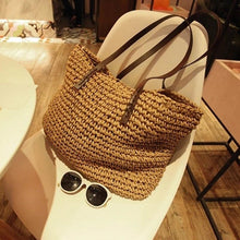 Load image into Gallery viewer, Beach Bohemian Rattan Tote