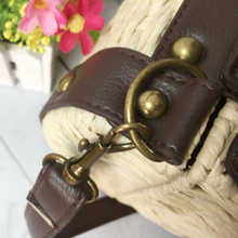 Load image into Gallery viewer, Casually Elegant Rattan & Faux Leather Bag