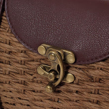 Load image into Gallery viewer, Casually Elegant Rattan & Faux Leather Bag