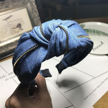 Load image into Gallery viewer, Denim Jeans Bow Knot Hairband