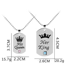 Load image into Gallery viewer, His Queen Her King Tag Necklaces