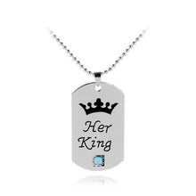 Load image into Gallery viewer, His Queen Her King Tag Necklaces