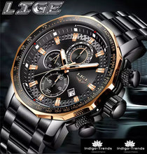 Load image into Gallery viewer, LIGE™ Black Knight Chronograph Watch for Men
