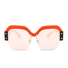 Load image into Gallery viewer, Oversized Half Frame Rimless Retro Acrylic Sunglasses