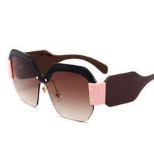 Load image into Gallery viewer, Oversized Half Frame Rimless Retro Acrylic Sunglasses