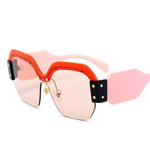 Load image into Gallery viewer, Oversized Half Frame Rimless Retro Acrylic Sunglasses