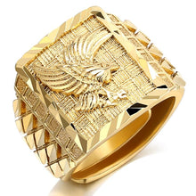 Load image into Gallery viewer, Punk Rock Eagle Gold Color Ring