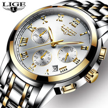 Load image into Gallery viewer, LIGE™ Silver Stainless Steel Watch for Men