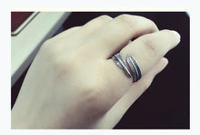 Load image into Gallery viewer, Sterling Silver Feather Open Ring