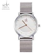 Load image into Gallery viewer, SK Silver Quartz Waterproof Wrist Watch for Women