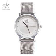 Load image into Gallery viewer, SK Silver Quartz Waterproof Wrist Watch for Women