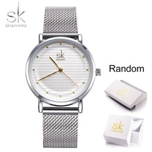 Load image into Gallery viewer, SK Silver Quartz Waterproof Wrist Watch for Women