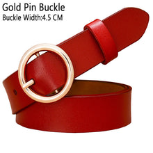 Load image into Gallery viewer, BHK™ Genuine Leather Round Ring Buckle Belt for Women