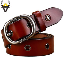 Load image into Gallery viewer, BHK™ Fashion Metal Grommet Hole Genuine Leather Belts for Women