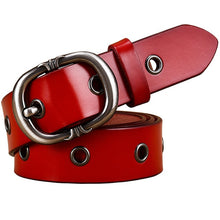 Load image into Gallery viewer, BHK™ Fashion Metal Grommet Hole Genuine Leather Belts for Women