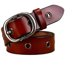 Load image into Gallery viewer, BHK™ Fashion Metal Grommet Hole Genuine Leather Belts for Women