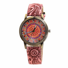 Load image into Gallery viewer, Flower Leather Quartz Wristwatch