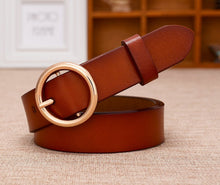 Load image into Gallery viewer, BHK™ Genuine Leather Round Ring Buckle Belt for Women