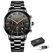 Load image into Gallery viewer, LIGE™ Black Obsidian Watch for Men