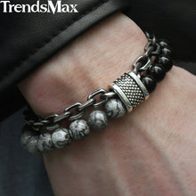 Load image into Gallery viewer, TrendsMax™ Stone Beaded Men's Chain Bracelet
