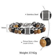 Load image into Gallery viewer, TrendsMax™ Stone Beaded Men's Chain Bracelet