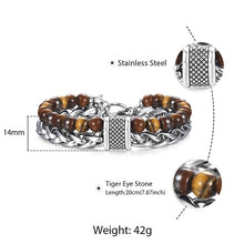 Load image into Gallery viewer, TrendsMax™ Stone Beaded Men's Chain Bracelet