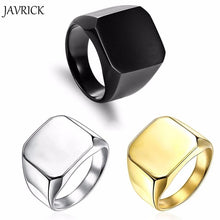 Load image into Gallery viewer, Wide-Band Square-Head Titanium Fashion Ring