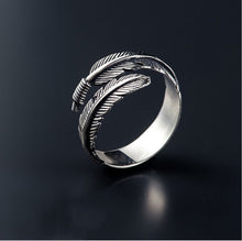 Load image into Gallery viewer, Sterling Silver Feather Open Ring
