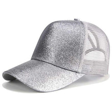 Load image into Gallery viewer, Glitter and Plain Women's Mesh Ponytail Cap