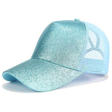 Load image into Gallery viewer, Glitter and Plain Women's Mesh Ponytail Cap