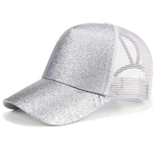 Load image into Gallery viewer, Glitter and Plain Women's Mesh Ponytail Cap