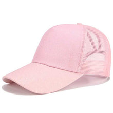 Load image into Gallery viewer, Glitter and Plain Women's Mesh Ponytail Cap