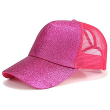 Load image into Gallery viewer, Glitter and Plain Women's Mesh Ponytail Cap