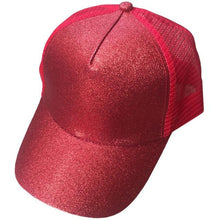 Load image into Gallery viewer, Glitter and Plain Women's Mesh Ponytail Cap