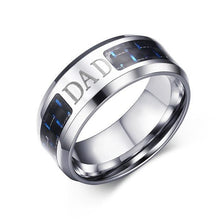 Load image into Gallery viewer, Engraved Symbol Carbon Fiber Blue-Glow Ring