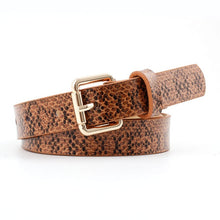Load image into Gallery viewer, Snake-Skin Pattern Women's Leather Belt