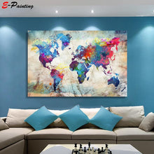 Load image into Gallery viewer, Colorful World Map Modern Wall Art