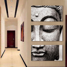 Load image into Gallery viewer, 3-Panel Canvas Buddha Wall Art