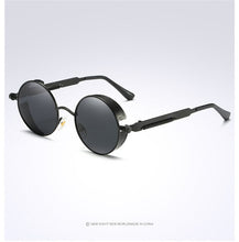 Load image into Gallery viewer, Retro Circular Unisex Steampunk Polarized Sunglasses
