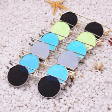 Load image into Gallery viewer, Rectangular Geometric Metal Frame Round Sunglasses