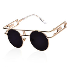 Load image into Gallery viewer, Rectangular Geometric Metal Frame Round Sunglasses