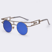 Load image into Gallery viewer, Rectangular Geometric Metal Frame Round Sunglasses