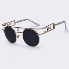 Load image into Gallery viewer, Rectangular Geometric Metal Frame Round Sunglasses