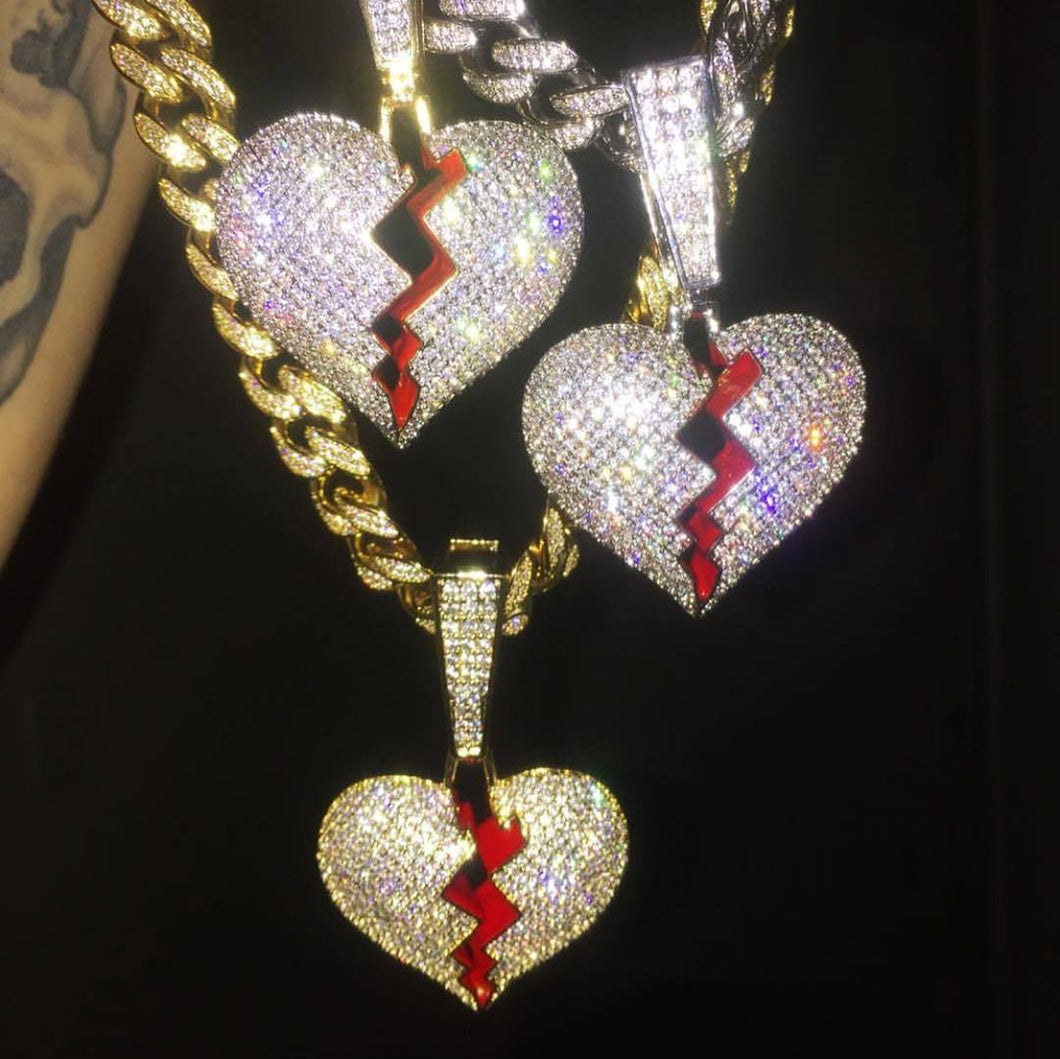 18K Broken Heart Pendant