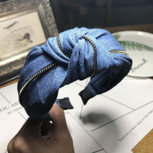 Load image into Gallery viewer, Denim Jeans Bow Knot Hairband

