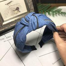 Load image into Gallery viewer, Denim Jeans Bow Knot Hairband
