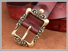 Load image into Gallery viewer, BHK™  Genuine leather Vintage Floral Pin Buckle Belt for women
