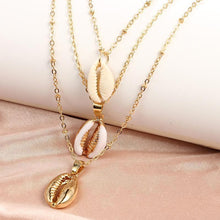 Load image into Gallery viewer, Gold Shell Multi-layer Pendant Necklace
